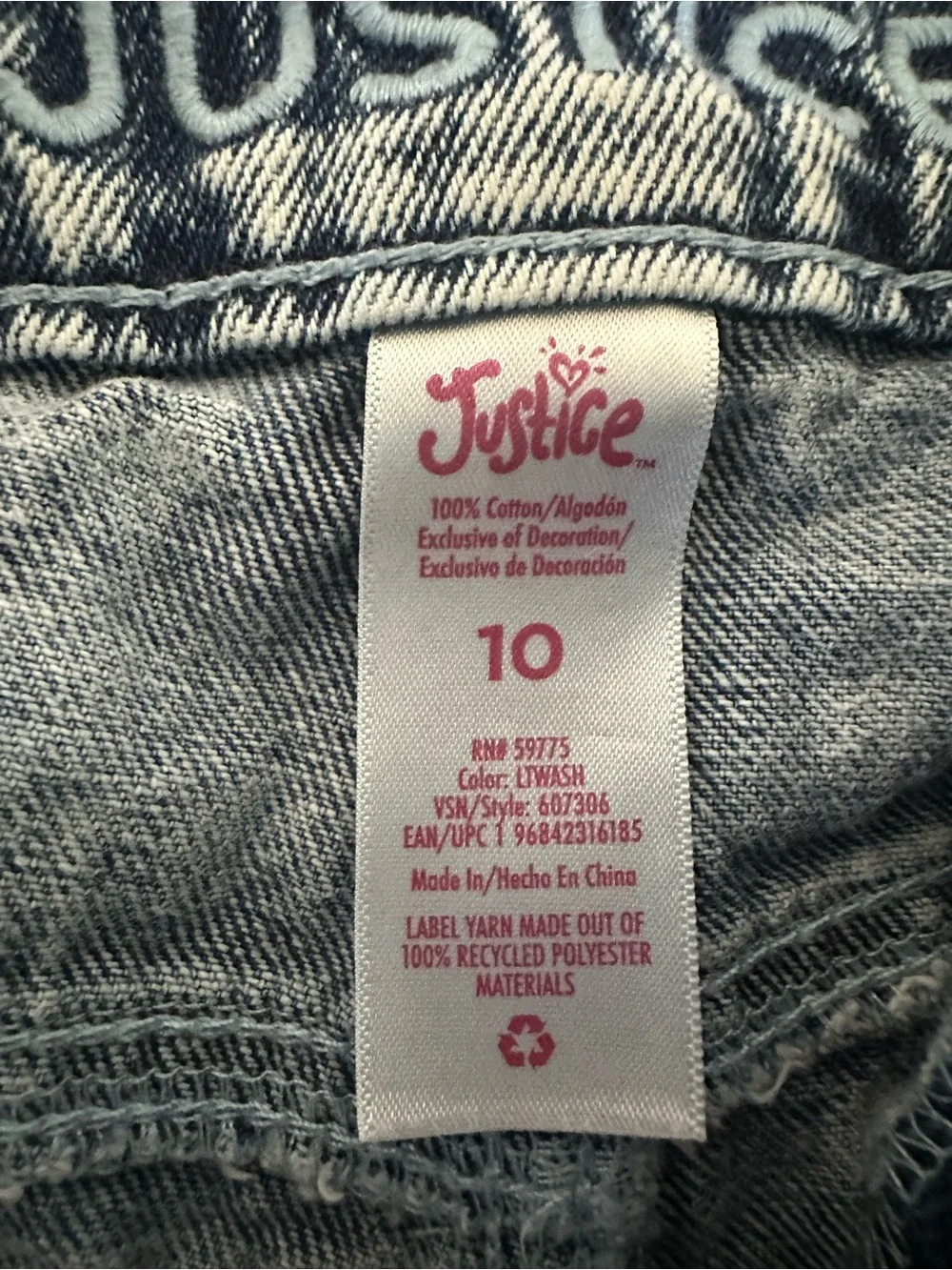 🌻3/$18 Justice Girls' Acid Wash Denim Shorts